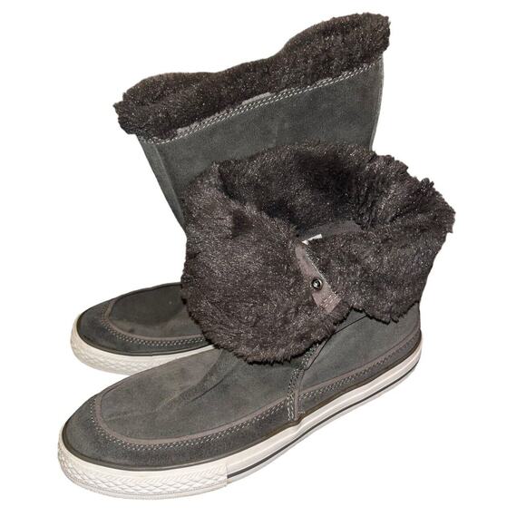 Converse‎ Dark Gray Suede Women's 8 EU39 Folding Boots EUC- RARE- Foldable - Picture 3 of 16